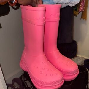 Balenciaga Pink Rain & Snow Boots